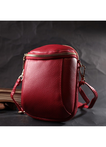 Яскрава сумка цікавого формату з натуральної шкіри 22340 Червона Vintage (276457489)