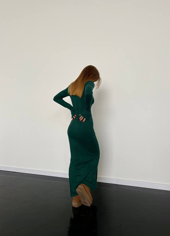 Зелена кежуал жіноча сукня рубчик No Brand