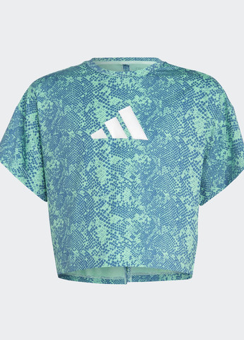 Зеленая демисезонная футболка aeroready animal-print adidas