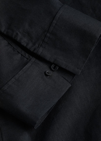 Чорна літня льняна блуза H&M