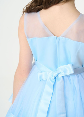 Голубое голубое нарядное платье с двумя ярусами фатина Yumster (260391050)