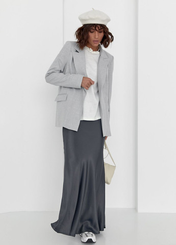 Светло-серый женский классический женский пиджак без застежки - светло-серый Lurex - демисезонный