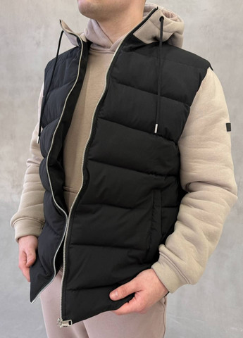 Комбинированная демисезонная куртка с трикотажными рукавами и капюшоном infinity Vakko