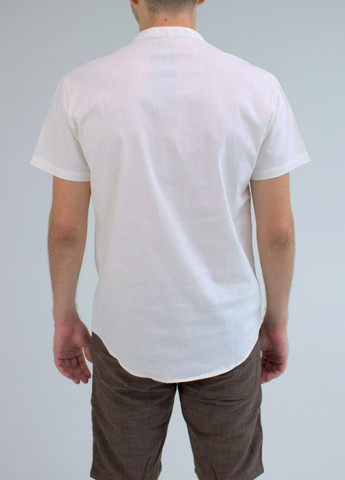 Белая повседневный рубашка однотонная Vakko