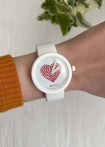 Женские силиконовые часы-конструктор actimer, белый ремешок, циферблат Red heart More (268909080)