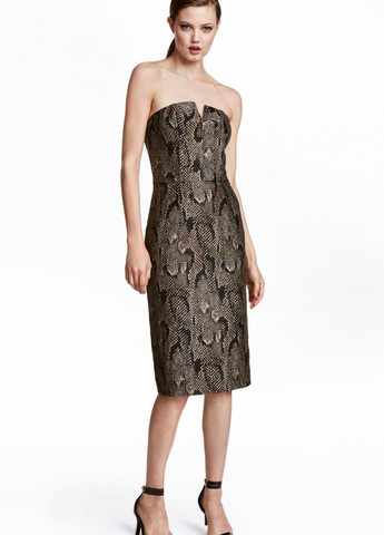 Комбинированное платье H&M змеиный
