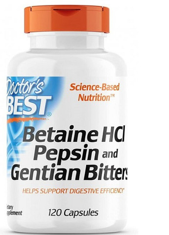 Betaine HCL, Pepsin and Gentian Bitters 120 Caps Doctor's Best (258498934)