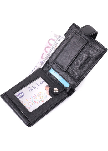 Якісний горизонтальний гаманець із натуральної шкіри 22455 Чорний st leather (278001089)