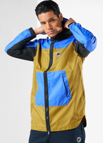 Синяя легкая куртка ветровка оригинал складивается в сумку Nike SPORTSWEAR SPU WOVEN JACKET BLUE/YELLOW