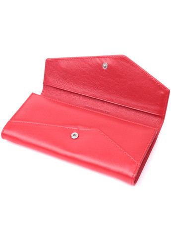 Жіночий гаманець з геометричним клапаном з натуральної шкіри 22545 Червоний st leather (277980435)