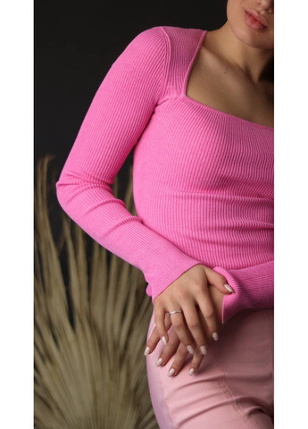 Розовый демисезонный женский свитер с квадратным вырезом (55718) xs розовый H&M