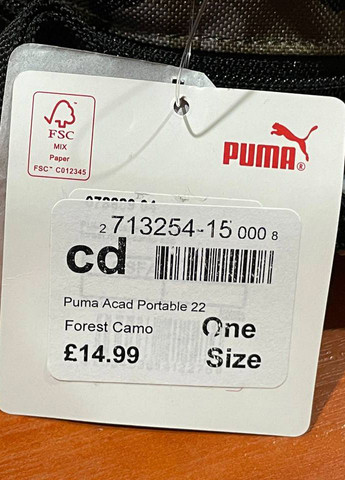 Сумка на плече барсетка месенджер Puma academy portable bag black (272157239)