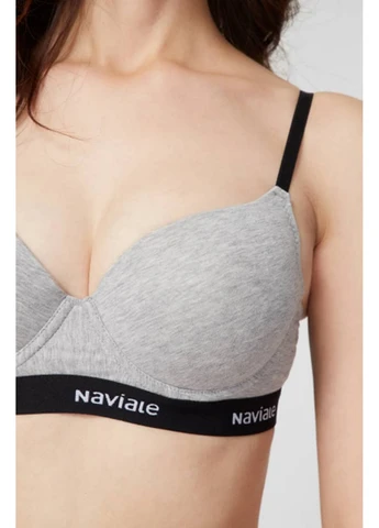 Серый бюстгальтер lu003-01 Naviale полиамид