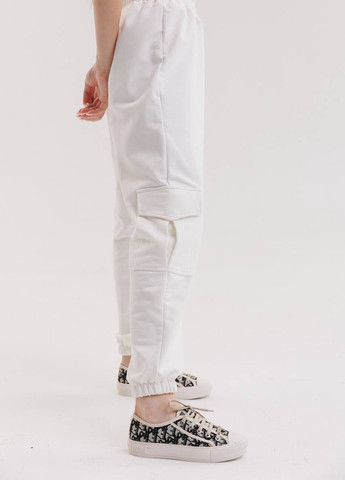 Джогери карго з бічними кишенями для дівчинки білі 126971 No Brand (258958461)