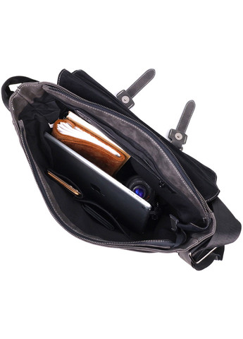 Вместительная мужская сумка из кожзама 22143 Серый Vintage (267932178)