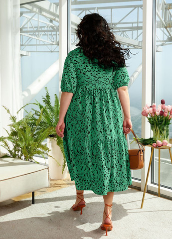 Зелена жіноча сукня вільного крою колір зелений р.48/50 431420 New Trend