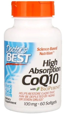 High Absorption CoQ10 with BioPerine 100 mg 60 Softgels DRB-00088 Doctor's Best (256720361)
