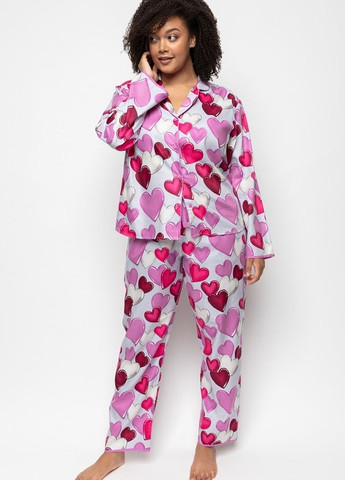 Розово-лиловая всесезон женская пижама 9558-9559 кофта + брюки Cyberjammies Viola