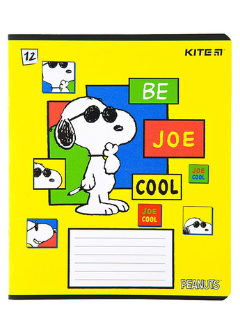 Тетрадь в линейку 12 листов Peanuts Snoopy цвет разноцветный ЦБ-00197351 Kite (260529432)