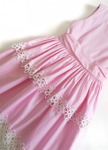Летний женский летнее розовое платье с кружевом 4262 m (44) G&N однотонный