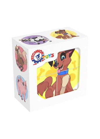 Игрушка кубики "Домашние животные" цвет разноцветный ЦБ-00115734 ТехноК (265294984)