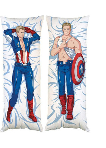 Подушка дакімакура Капітан Америка декоративна ростова подушка для обіймання 40*100 No Brand (258992264)