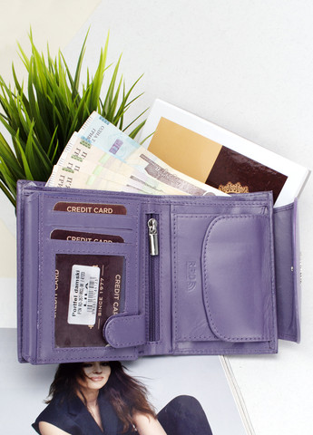 Жіночий шкіряний гаманець RD-357-MCL-M маленький фіолетовий Peterson (259811863)
