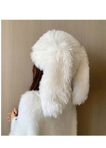 Заяц Кролик с ушками и кулиской Белая Brand шапка (259501061)