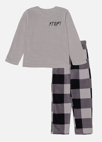 Сіра зимня піжама для хлопчиків колір сірий цб-00231064 Бома