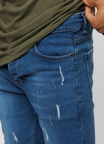 Мужские джинсовые шорты цвет синий ЦБ-00219165 JF MARIO (259498460)