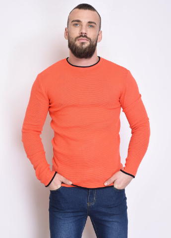 Оранжевый демисезонный свитер мужской акриловый оранжевого цвета Let's Shop