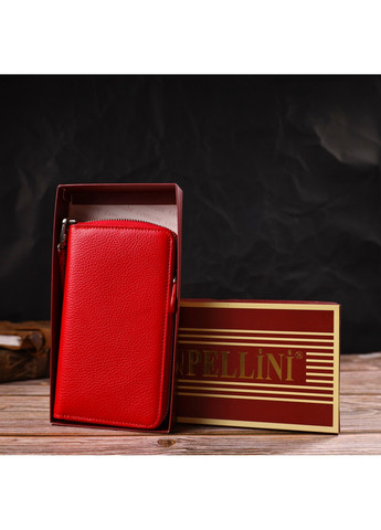 Яскравий гаманець-клатч для жінок із натуральної шкіри 21619 Червоний Canpellini (259815785)