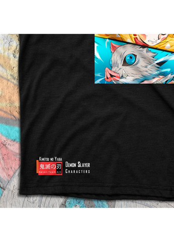 Черная футболка c принтом клинок рассекающий демонов - characters balck edition No Brand