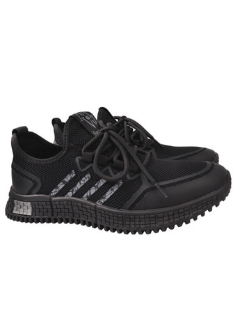 Чорні кросівки чоловічі з текстилю, на низькому ходу, на шнурівці, чорні, Berisstini 13-21DK