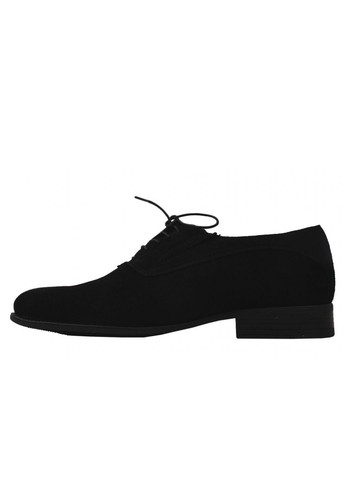 Черные туфли класика мужские натуральная замша, цвет черный Vadrus