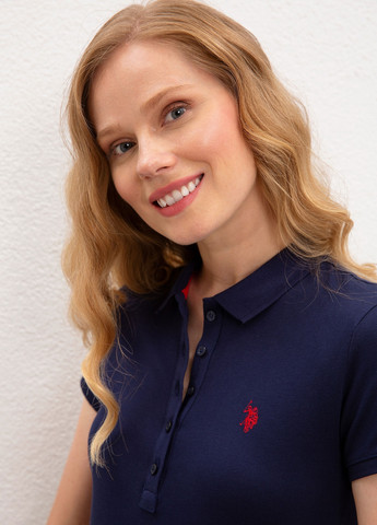 Темно-синяя футболка женская U.S. Polo Assn.