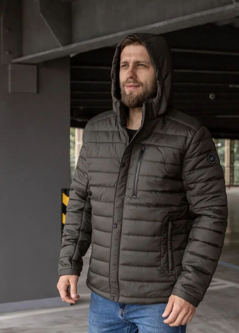 Оливковая (хаки) зимняя мужская зимняя куртка большого размера SK