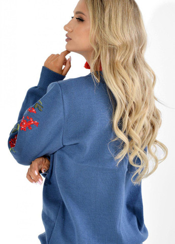 Синій светри светр з гарною вишивкою (11030)18755-821 Lemanta