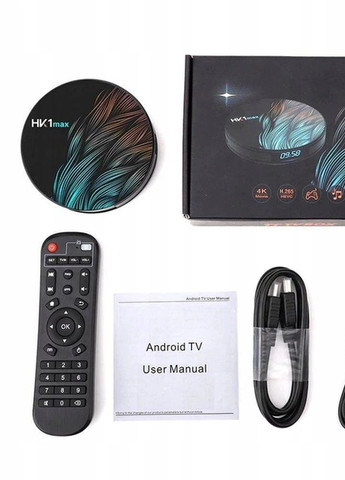 Смарт приставка Медіаплеєр стаціонарний Android TV Box HK1 MAX 4/64 Gb Android 9 (HK1 MAX) XPRO (259771442)