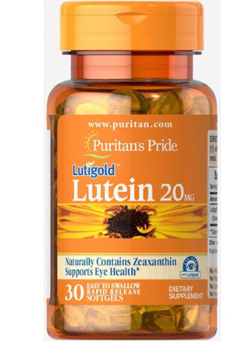 Puritan's Pride Lutein 20 mg with Zeaxanthin 30 Softgels Puritans Pride (256723474)