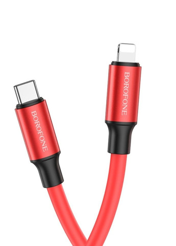 USB кабель BX82 Type-C - Lightning 3A 20W PD 1 м колір червоний ЦБ-00204672 Borofone (259467496)