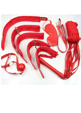 Садо-мазо набор для БДСМ игр 7 предметов. Фетиш. Черный No Brand (276967325)