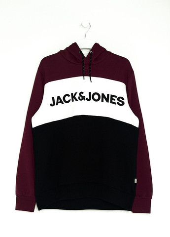 Худи флис,бордовый-белый-черный,JACK&JONES Jack & Jones (268124504)