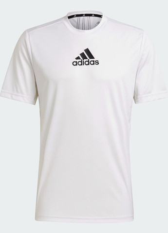 Біла футболка adidas Designed to Move Sport 3-Stripes