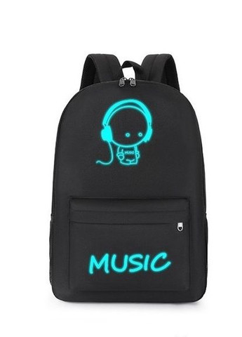 Фосфорний рюкзак шкільний портфель чоловічий жіночий світиться MUSIC No Brand (276383112)