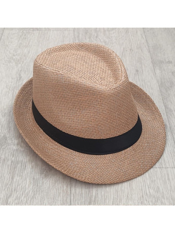 Літній солом'яний капелюх трилбі темний беж 56-58р (957) No Brand (259771381)