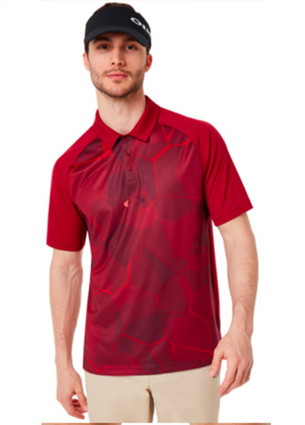 Красная мужская футболка Oakley Graphic Polo SS