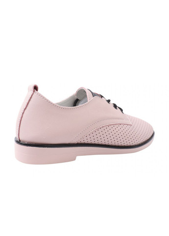 Туфли женские из натуральной кожи, на низком ходу, на шнуровке, цвет розовый, Lifexpert