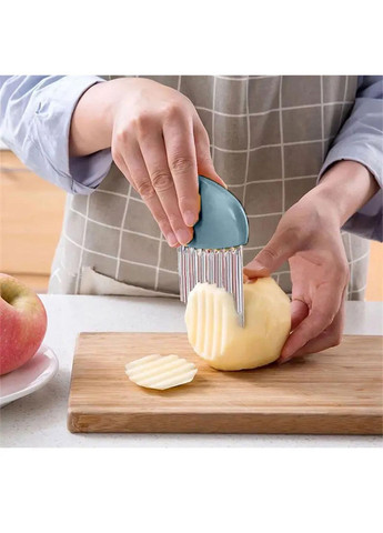 Слайсер хвилястий сирорізка ніж для фігурного нарізання сиру картоплі чипсів карвінгу Блакитний A-Plus (260330882)