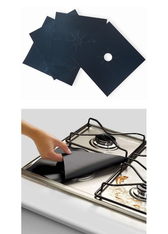 Коврик накладка комплект 4 шт для плиты антипригарный термостойкий силиконовый многоразовый No Brand (260357498)